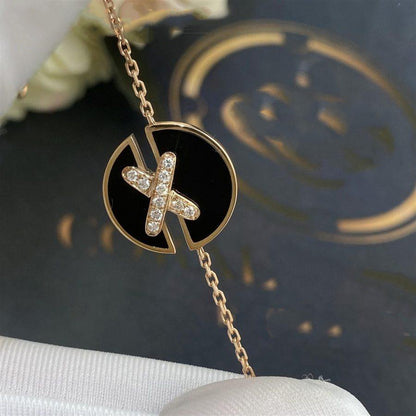[Clover]JEUX DE BRACELET ONYX PINK GOLD DIAMOND