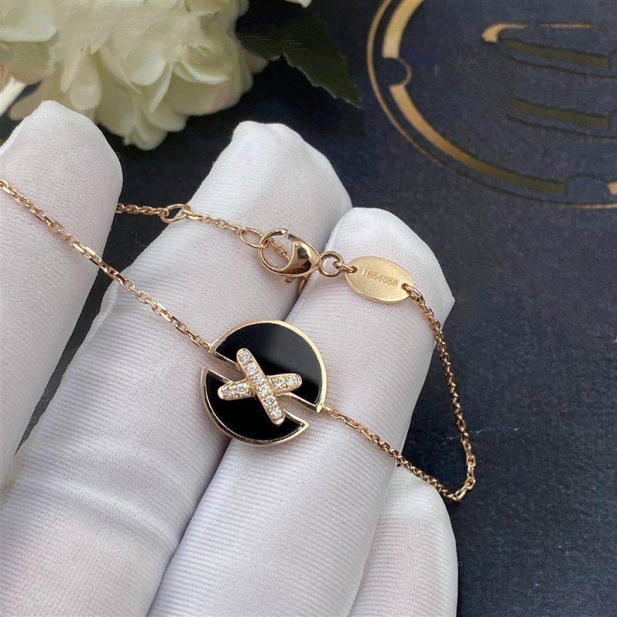 [Clover]JEUX DE BRACELET ONYX PINK GOLD DIAMOND