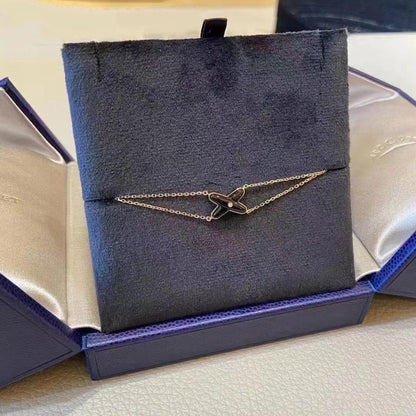 [Clover]JEUX BRACELET ONYX PINK GOLD 1 DIAMOND
