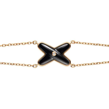 [Clover]JEUX BRACELET ONYX PINK GOLD 1 DIAMOND