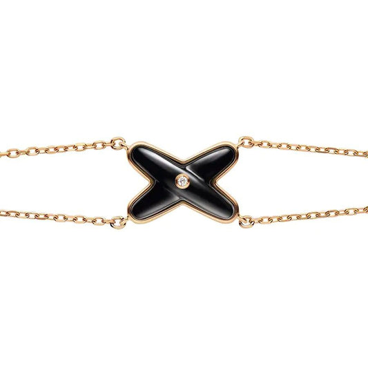 [Clover]JEUX BRACELET ONYX PINK GOLD 1 DIAMOND