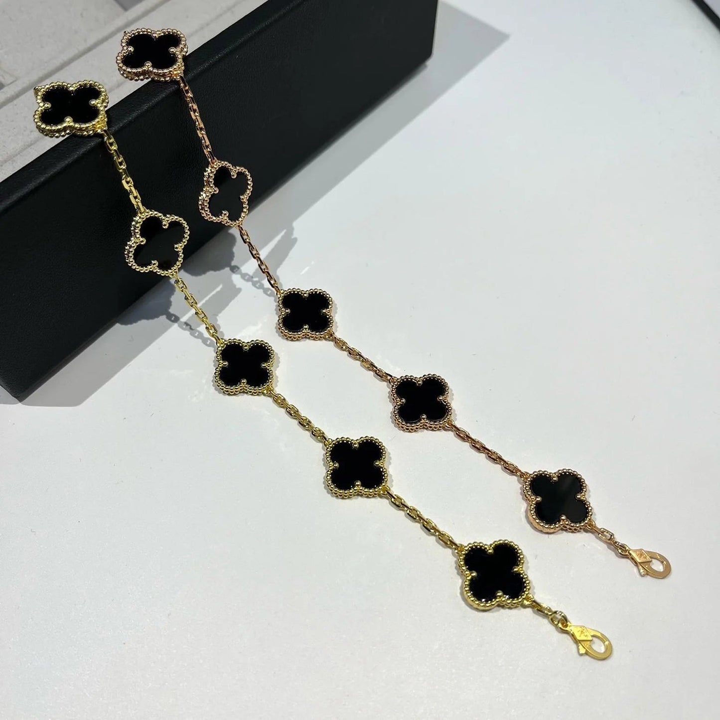 [Clover]CLOVER  5 MOTIFS BLACK ONYX BRACELET