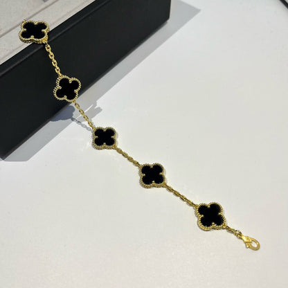 [Clover]CLOVER  5 MOTIFS BLACK ONYX BRACELET