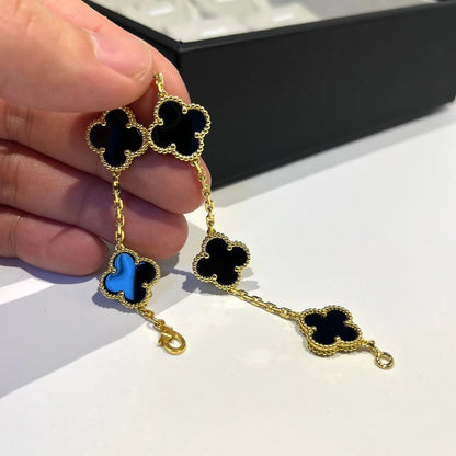 [Clover]CLOVER  5 MOTIFS BLACK ONYX BRACELET