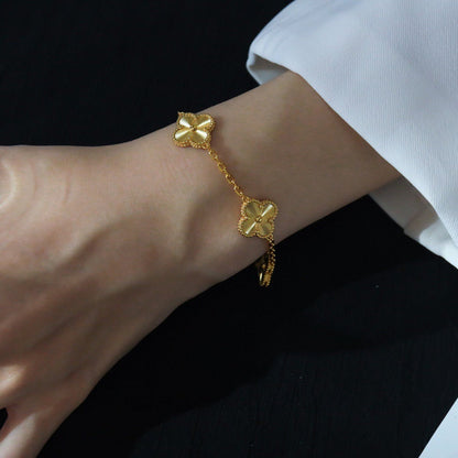 [Clover]CLOVER 5 FLOWERS LASER BRACELET