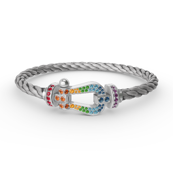 [Clover]FORC LARGE HORSESHOE  COLORED DIAMOND BRACELET SILVER