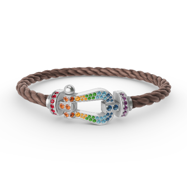 [Clover]FORC LARGE HORSESHOE  COLORED DIAMOND BRACELET SILVER