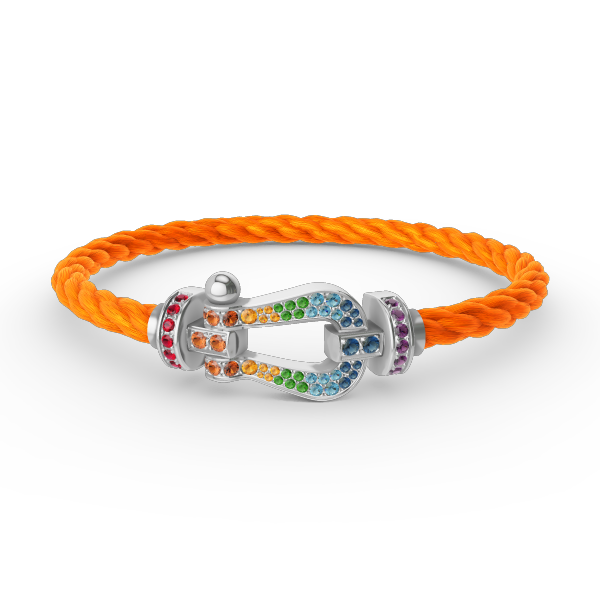 [Clover]FORC LARGE HORSESHOE  COLORED DIAMOND BRACELET SILVER