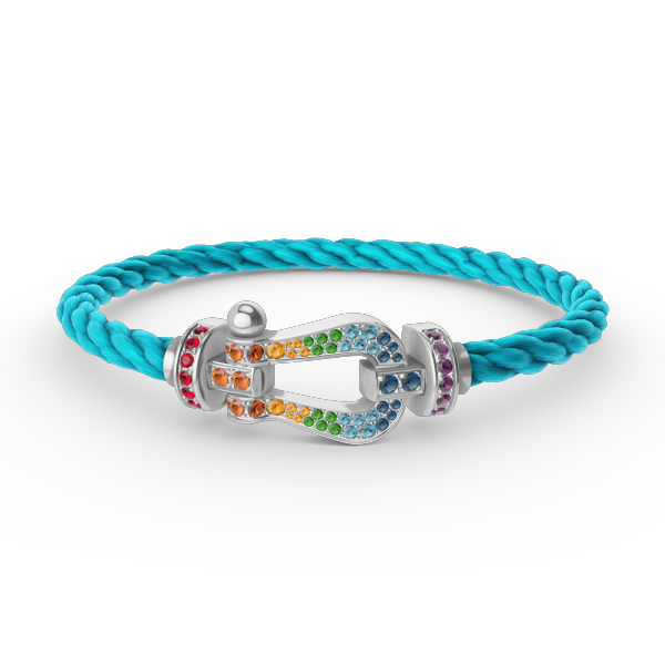 [Clover]FORC LARGE HORSESHOE  COLORED DIAMOND BRACELET SILVER