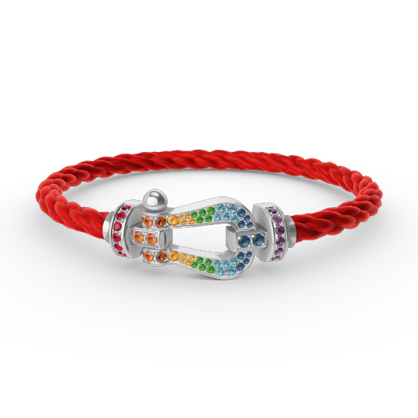 [Clover]FORC LARGE HORSESHOE  COLORED DIAMOND BRACELET SILVER
