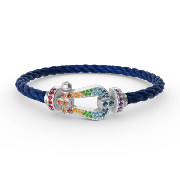 [Clover]FORC LARGE HORSESHOE  COLORED DIAMOND BRACELET SILVER