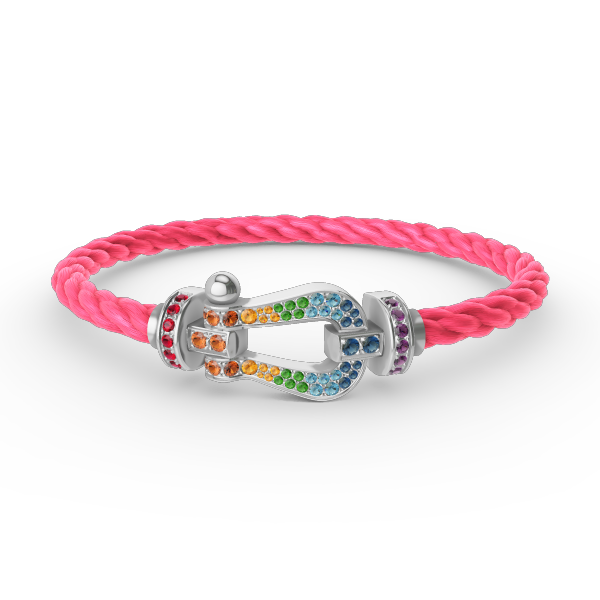 [Clover]FORC LARGE HORSESHOE  COLORED DIAMOND BRACELET SILVER