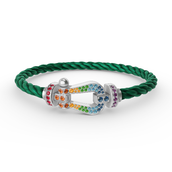 [Clover]FORC LARGE HORSESHOE  COLORED DIAMOND BRACELET SILVER