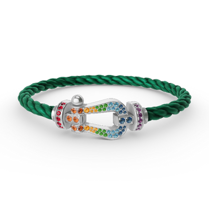 [Clover]FORC LARGE HORSESHOE  COLORED DIAMOND BRACELET SILVER
