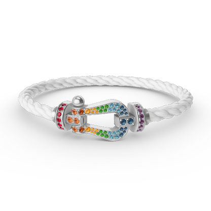 [Clover]FORC LARGE HORSESHOE  COLORED DIAMOND BRACELET SILVER