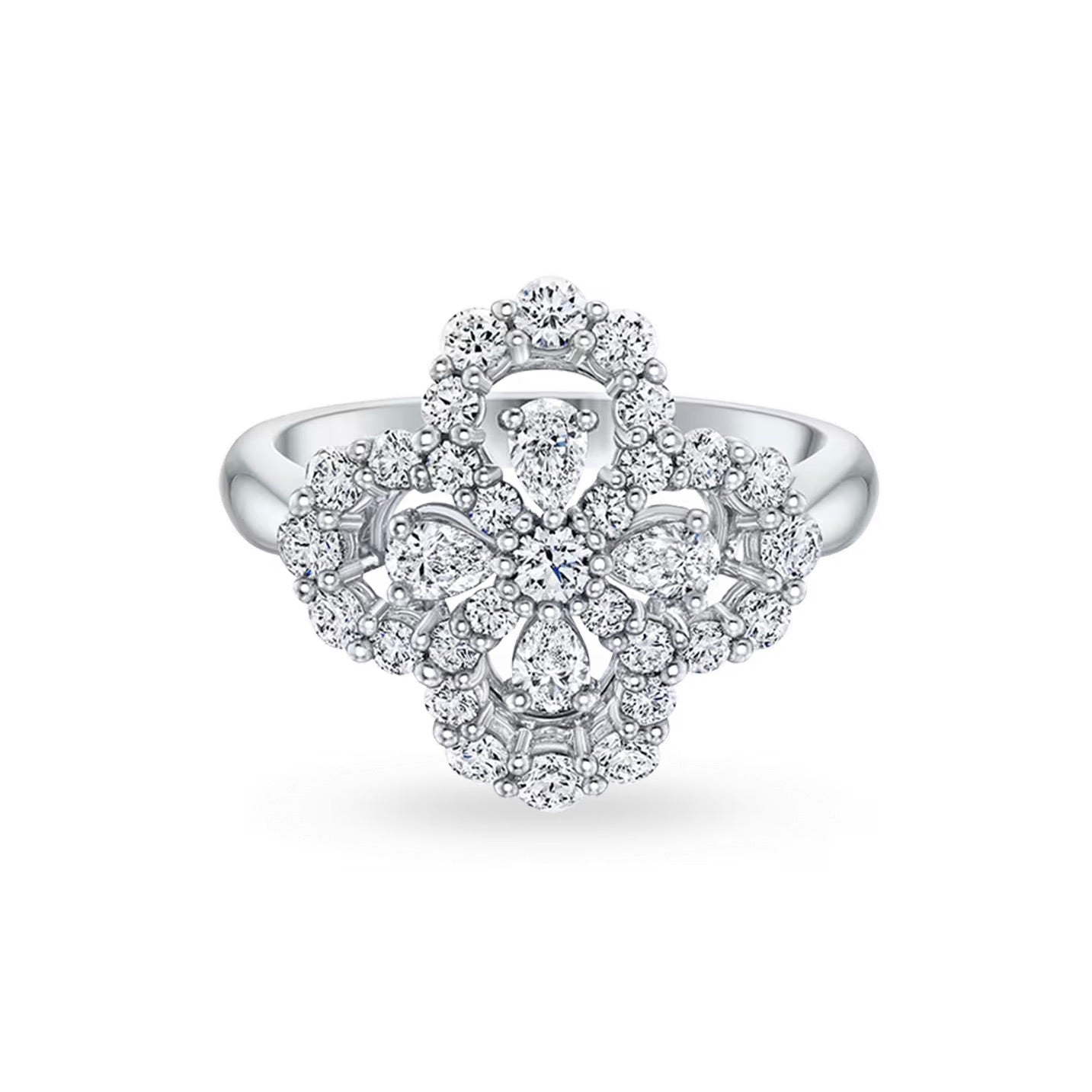 [Clover]LOOP RING FULL MOTIF DIAMOND 16MM SILVE