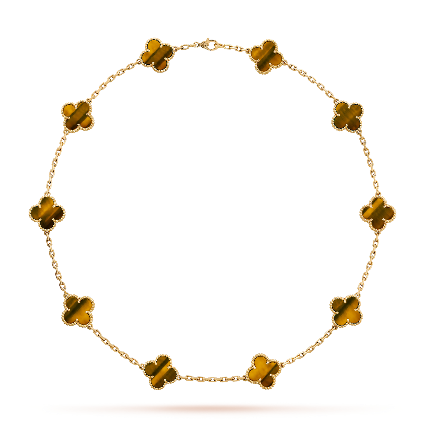 [Clover]CLOVER 10 MOTIFS TIGER EYE NECKLACE