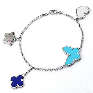 [Clover]LUCKY SPRING SILVER BRACELET 4 MOTIF