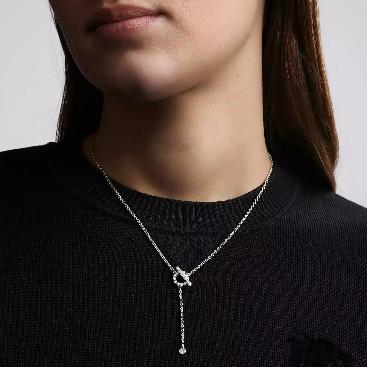 [Clover]FINESSE SILVER DIAMOND NECKLACE