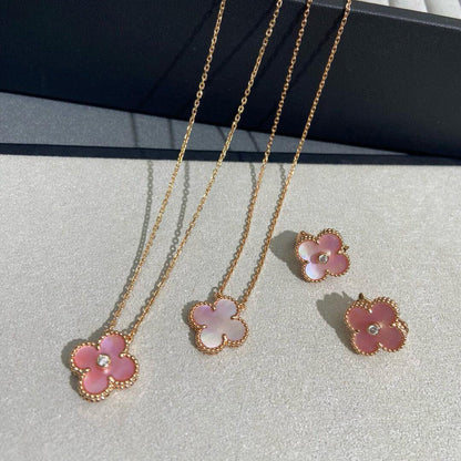 [Clover]CLOVER 15MM DIAMOND PINK MOP NECKLACE