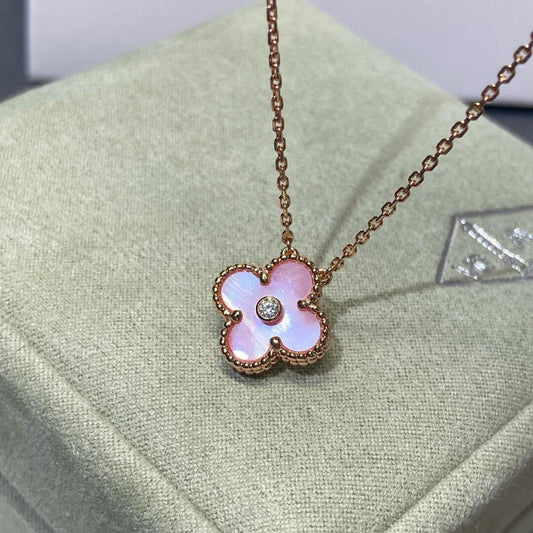 [Clover]CLOVER 15MM DIAMOND PINK MOP NECKLACE