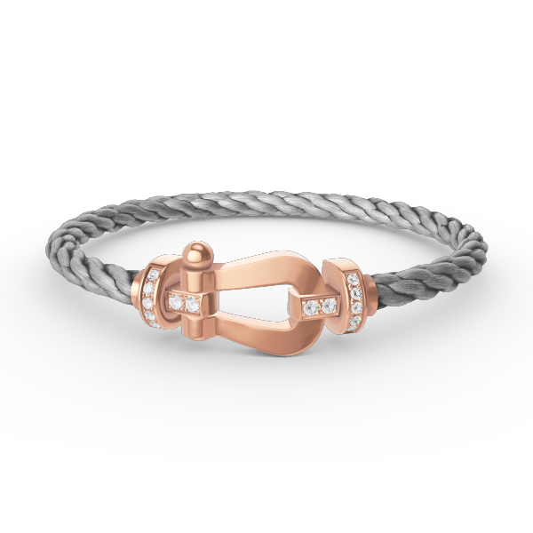 [Clover]FORCE LARGE HORSESHOE HALF DIAMOND BRACELET ROSE GOLD