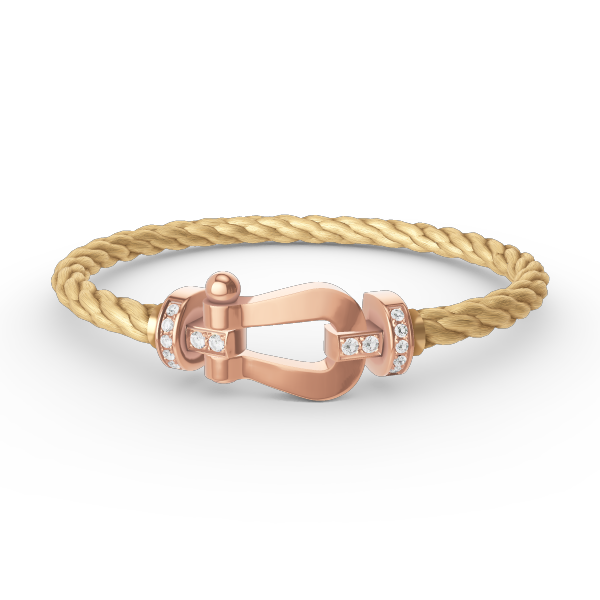 [Clover]FORCE LARGE HORSESHOE HALF DIAMOND BRACELET ROSE GOLD