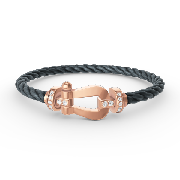 [Clover]FORCE LARGE HORSESHOE HALF DIAMOND BRACELET ROSE GOLD