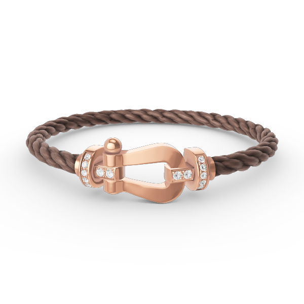 [Clover]FORCE LARGE HORSESHOE HALF DIAMOND BRACELET ROSE GOLD