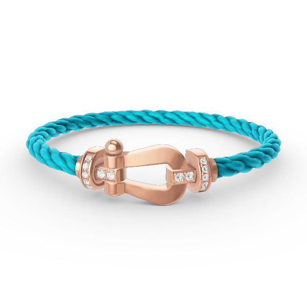 [Clover]FORCE LARGE HORSESHOE HALF DIAMOND BRACELET ROSE GOLD