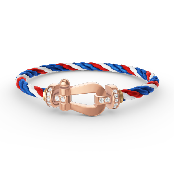[Clover]FORCE LARGE HORSESHOE HALF DIAMOND BRACELET ROSE GOLD