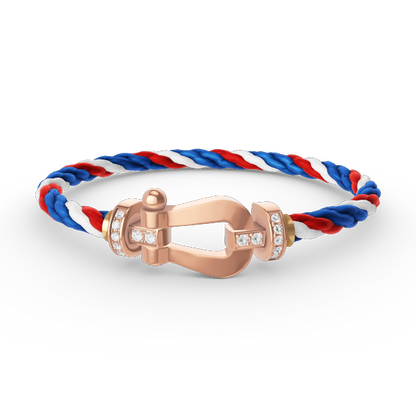 [Clover]FORCE LARGE HORSESHOE HALF DIAMOND BRACELET ROSE GOLD