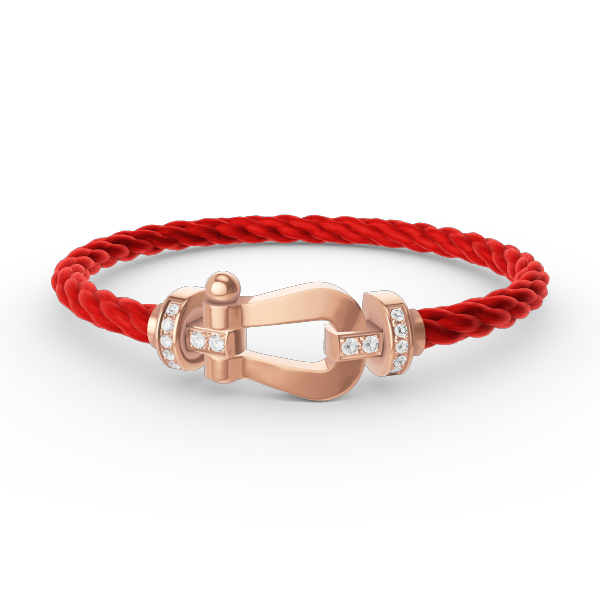[Clover]FORCE LARGE HORSESHOE HALF DIAMOND BRACELET ROSE GOLD