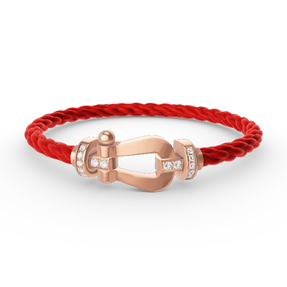 [Clover]FORCE LARGE HORSESHOE HALF DIAMOND BRACELET ROSE GOLD
