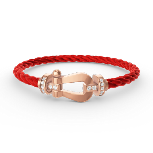 [Clover]FORCE LARGE HORSESHOE HALF DIAMOND BRACELET ROSE GOLD