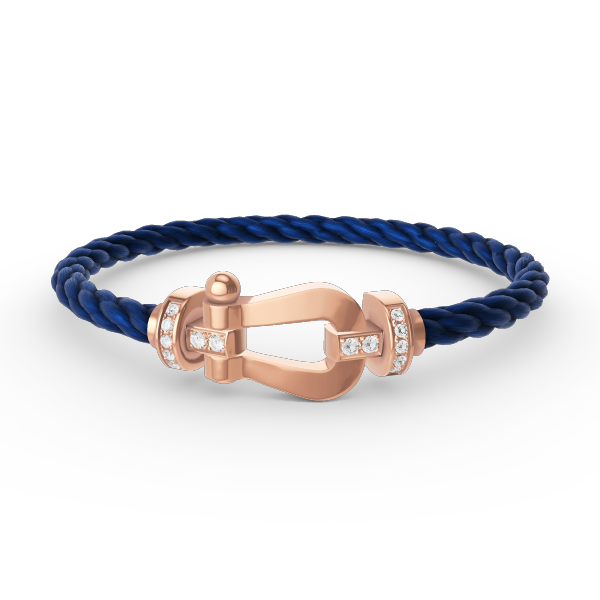 [Clover]FORCE LARGE HORSESHOE HALF DIAMOND BRACELET ROSE GOLD