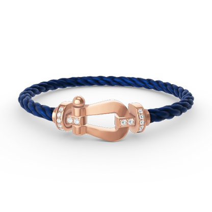 [Clover]FORCE LARGE HORSESHOE HALF DIAMOND BRACELET ROSE GOLD