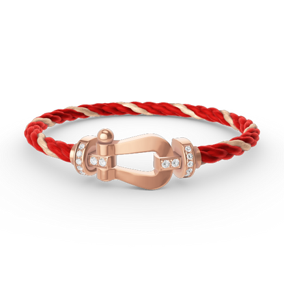 [Clover]FORCE LARGE HORSESHOE HALF DIAMOND BRACELET ROSE GOLD