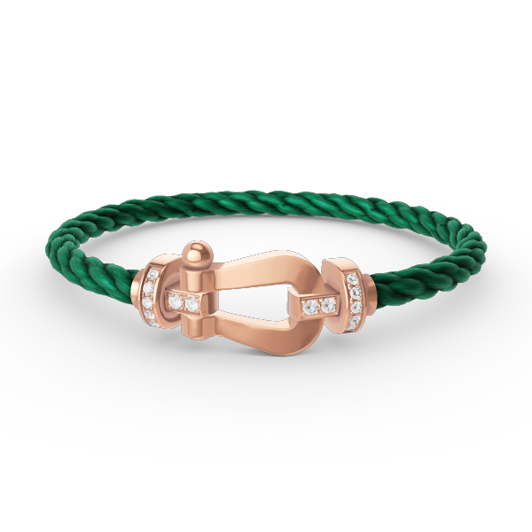 [Clover]FORCE LARGE HORSESHOE HALF DIAMOND BRACELET ROSE GOLD