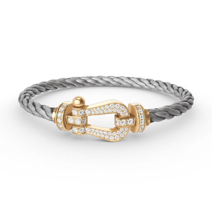 [Clover]FORCE LARGE HORSESHOE FULL DIAMOND BRACELET GOLD