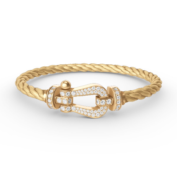 [Clover]FORCE LARGE HORSESHOE FULL DIAMOND BRACELET GOLD