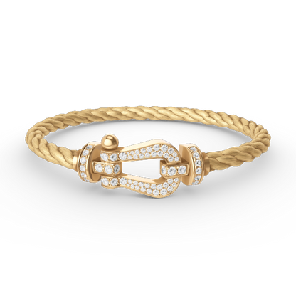 [Clover]FORCE LARGE HORSESHOE FULL DIAMOND BRACELET GOLD