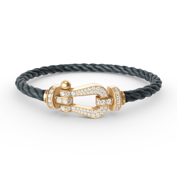 [Clover]FORCE LARGE HORSESHOE FULL DIAMOND BRACELET GOLD