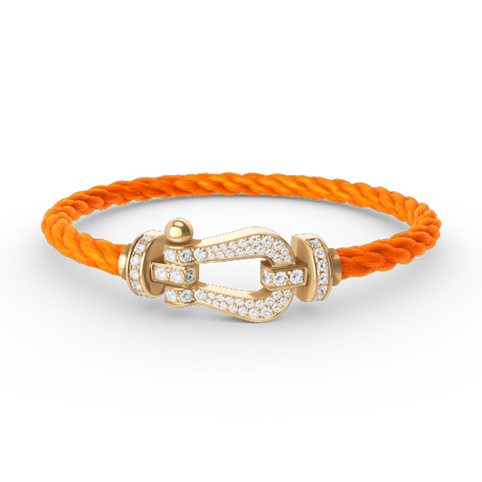 [Clover]FORCE LARGE HORSESHOE FULL DIAMOND BRACELET GOLD
