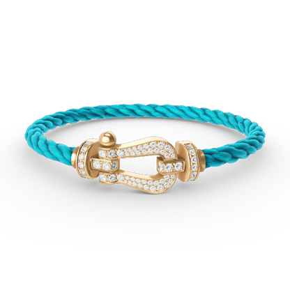 [Clover]FORCE LARGE HORSESHOE FULL DIAMOND BRACELET GOLD