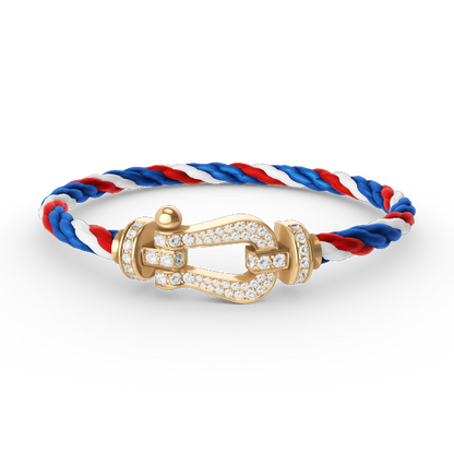 [Clover]FORCE LARGE HORSESHOE FULL DIAMOND BRACELET GOLD