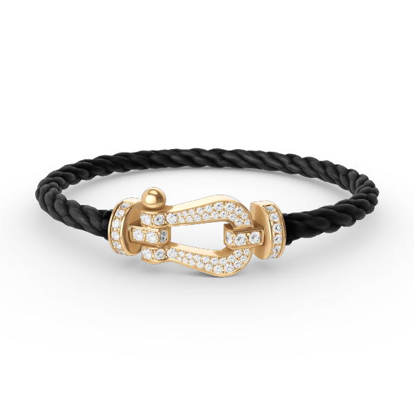 [Clover]FORCE LARGE HORSESHOE FULL DIAMOND BRACELET GOLD