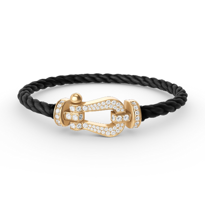 [Clover]FORCE LARGE HORSESHOE FULL DIAMOND BRACELET GOLD