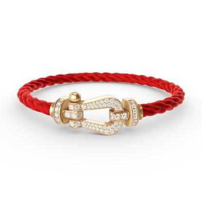 [Clover]FORCE LARGE HORSESHOE FULL DIAMOND BRACELET GOLD