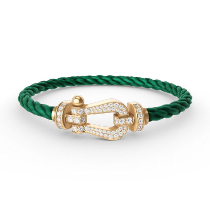 [Clover]FORCE LARGE HORSESHOE FULL DIAMOND BRACELET GOLD